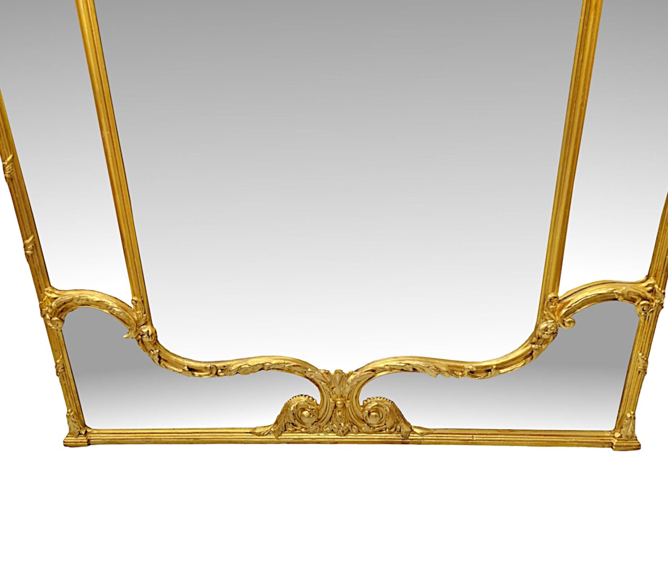 Un très rare et impressionnant miroir de trumeau Margin en bois doré du 19ème siècle Bon état - En vente à Dublin, IE