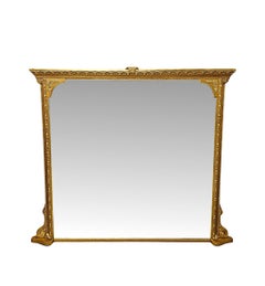  A Very Rare and Impressive 19th Century Giltwood Overmantel Mirror