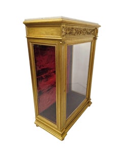 A Very Rare and Unusual 19th Century Pair of Giltwood Marble Top Pier Cabinets