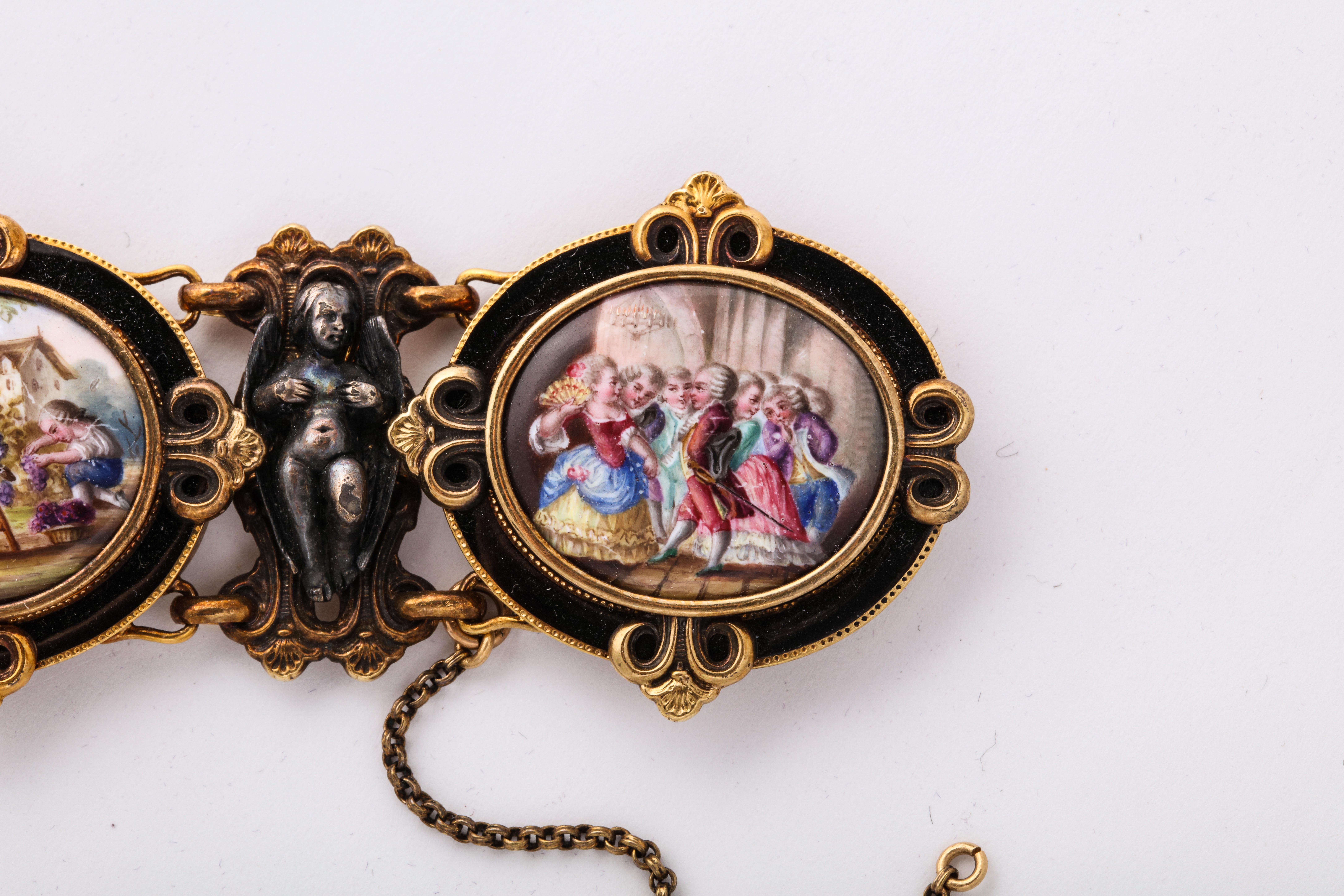 A Very Rare Antique Enamel Bracelet attributed to Froment Meurice For Sale 1