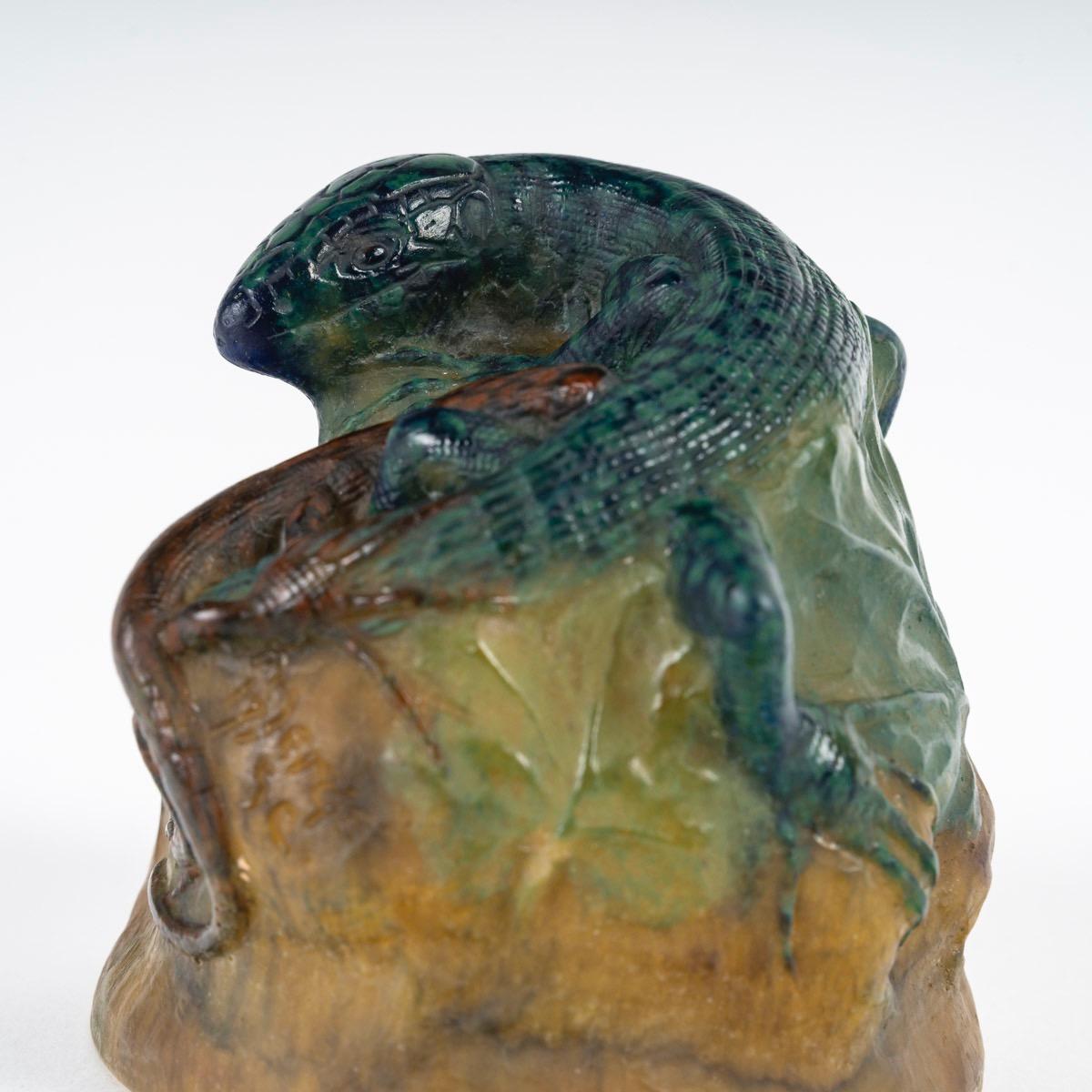 French A Very Rare A.Walter and H.Bergé Pâte-De-Verre 
