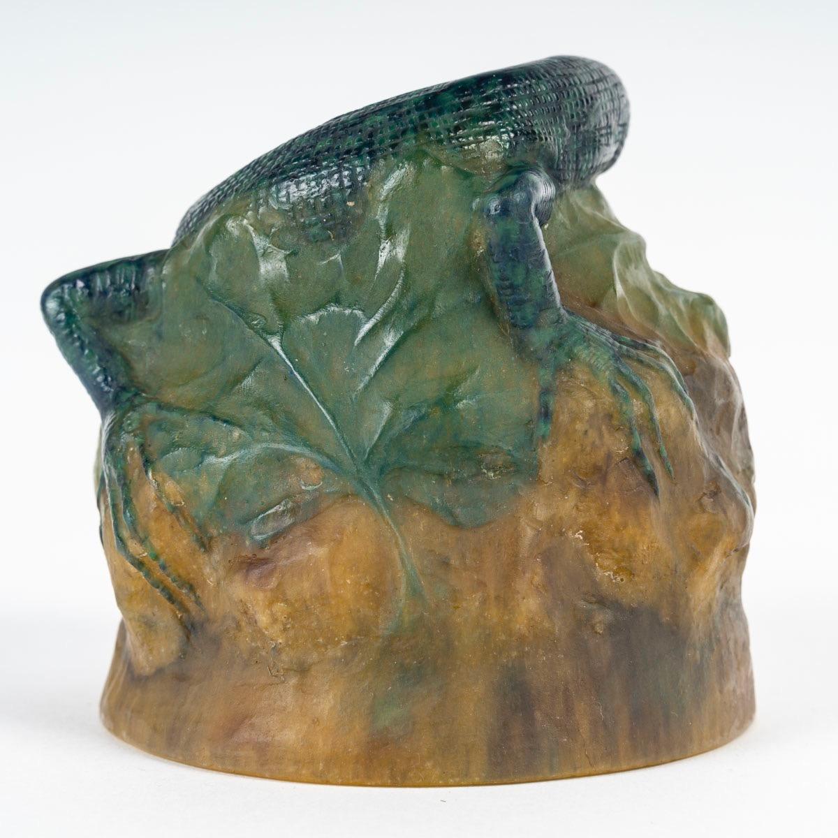 Molded A Very Rare A.Walter and H.Bergé Pâte-De-Verre 