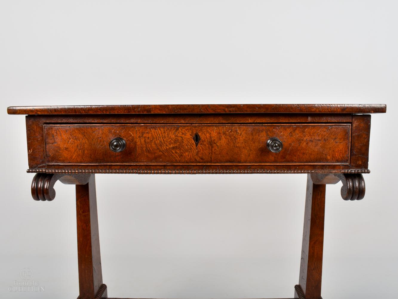 Very Rare Burr Elm Single Drawer Occasional Table, circa 1760 In Good Condition For Sale In Lincoln, GB