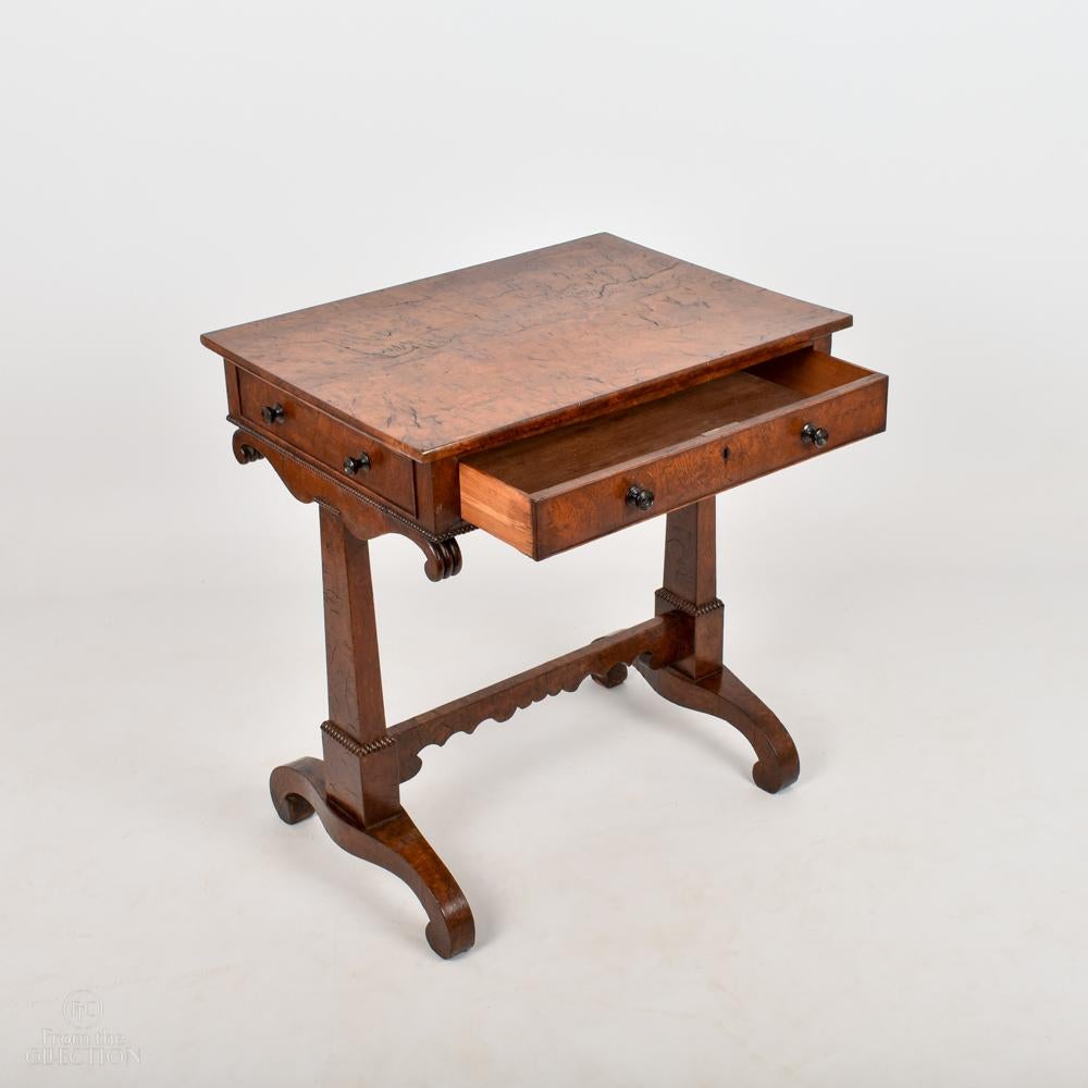 Very Rare Burr Elm Single Drawer Occasional Table, circa 1760 For Sale 1