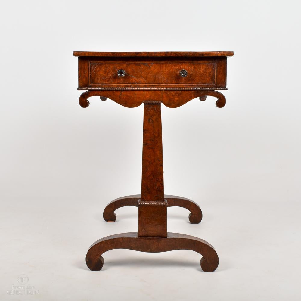 Very Rare Burr Elm Single Drawer Occasional Table, circa 1760 For Sale 2