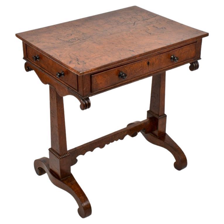 Very Rare Burr Elm Single Drawer Occasional Table, circa 1760 For Sale