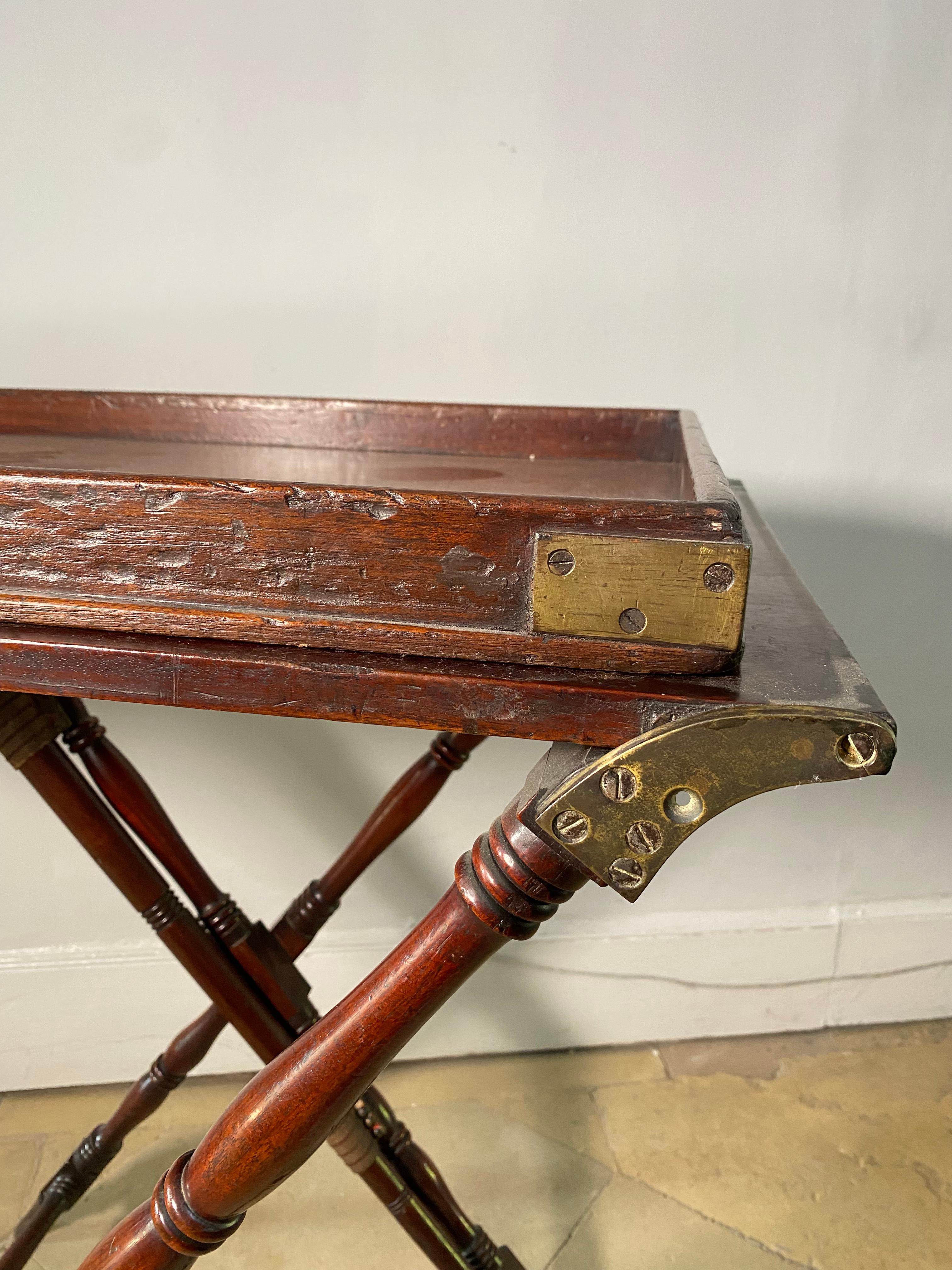 A wonderful Campaign Butlers table circa 1820.