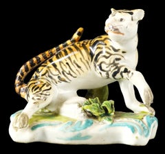 A Very Rare Early 19th C. Derby Porcelain Figure of a Tiger, England Circa 1800
