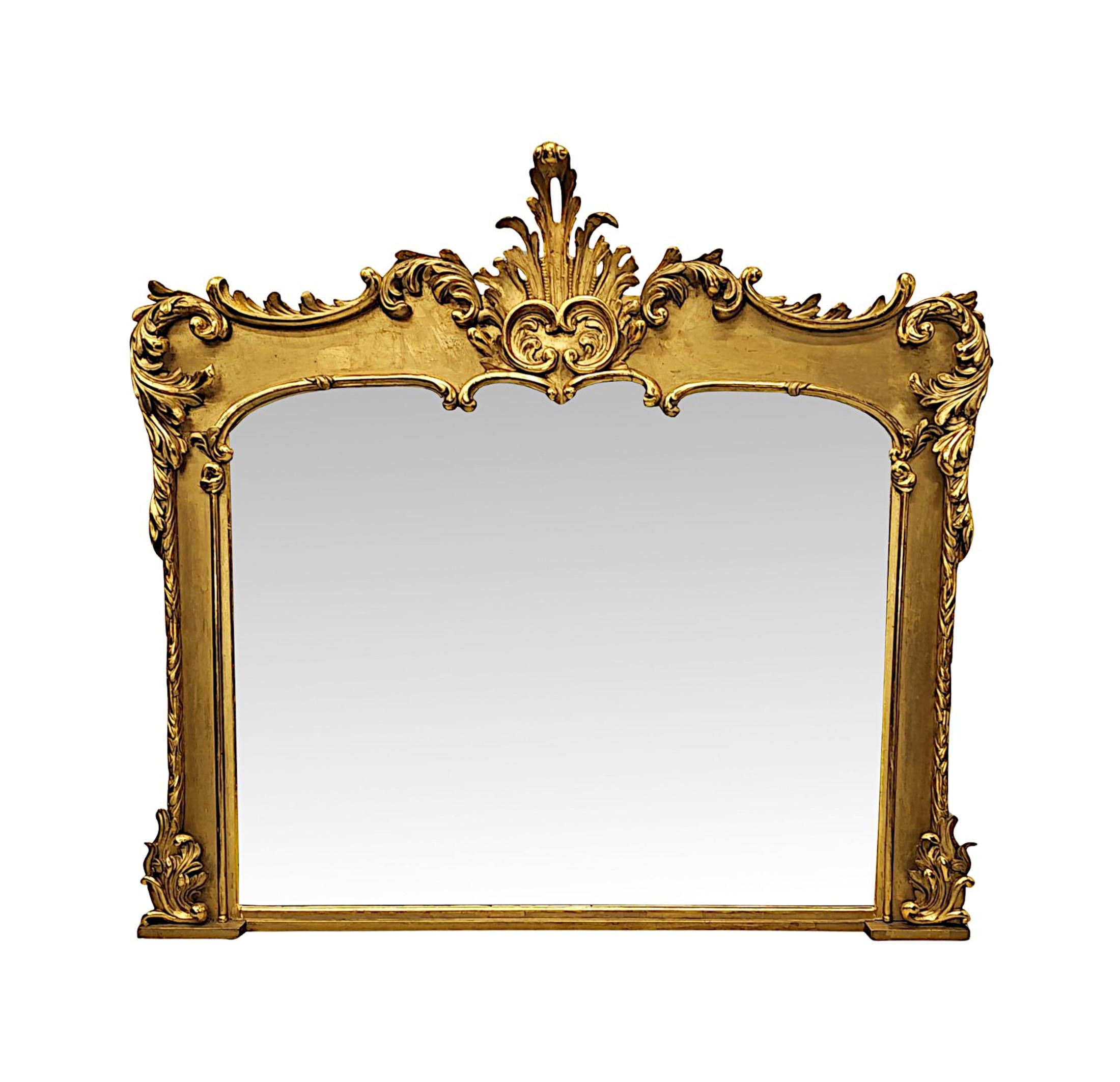 A Very Rare Early 19th Century Giltwood Overmantel Mirror