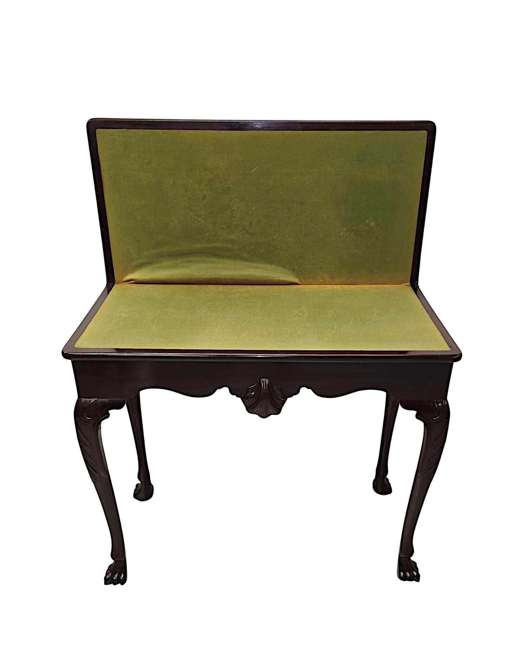 Très rare table de jeux irlandaise à feuilles tournées du début du 19e siècle en vente 2