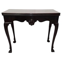 Très rare table de jeux irlandaise à feuilles tournées du début du 19e siècle
