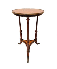 A Very Rare Edwardian Inlaid Occasional or Wine Table with Brass Fittings