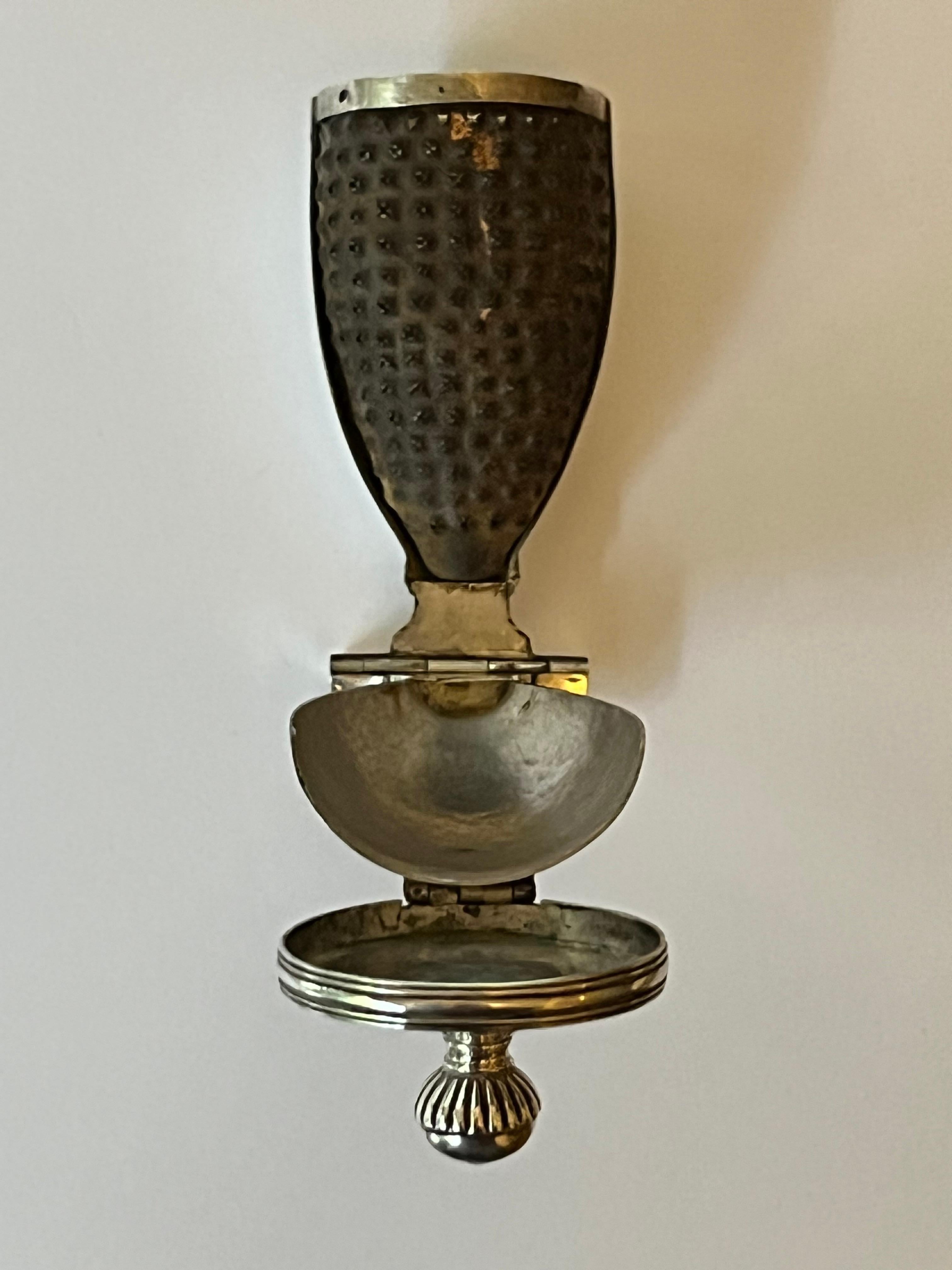 A Very Rare George III Silver Neoclassical Urn Nutmeg Grater. England c.1795 4