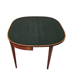 A Very Rare Georgian Hand Painted Inlaid Turn Over Leaf Card Table