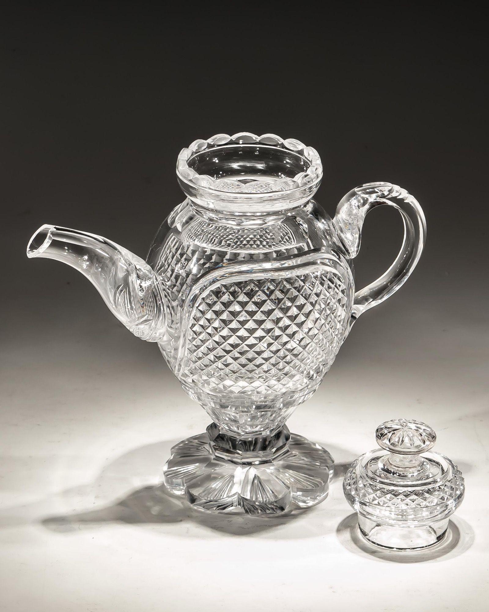 English A Very Rare Glass Teapot  For Sale