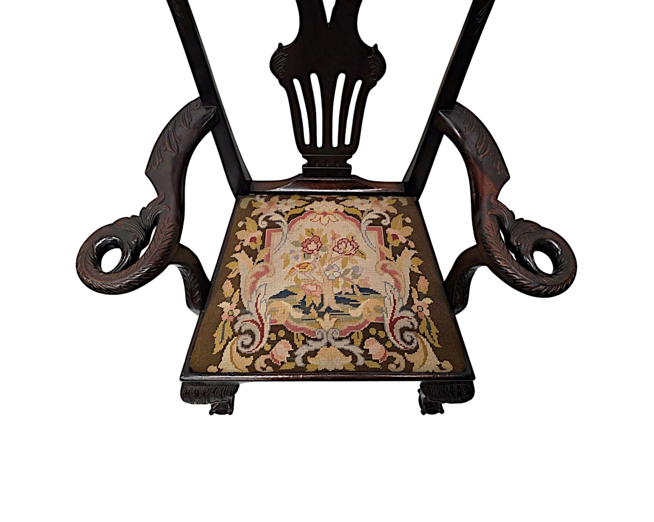 A Very Rare Irish 19th Century Armchair Attributed to 'Butlers' of Dublin For Sale 1