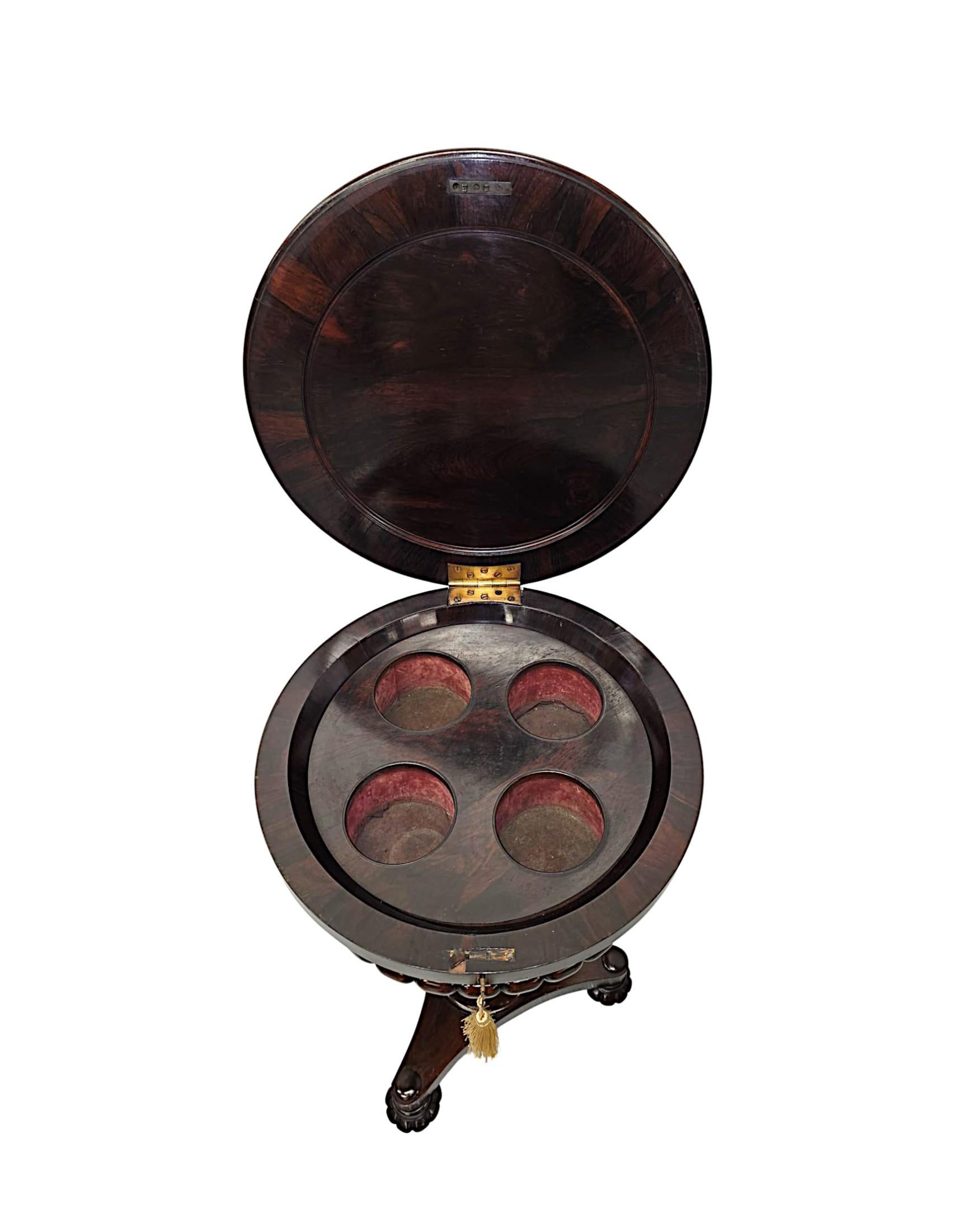 Brass A Very Rare Irish William IV Tea Poy Attributed To 'Strahan' of Dublin For Sale