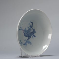 A Very Rare Ko-Arita / Ko-Imari Porcelain Plate Japan Blue & White, 17th Century