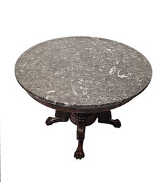 A Very Rare Large 19th Century Marble Top Centre Table With Claw Foot