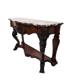 A Very Rare Large 19th Century Marble Top Console Table