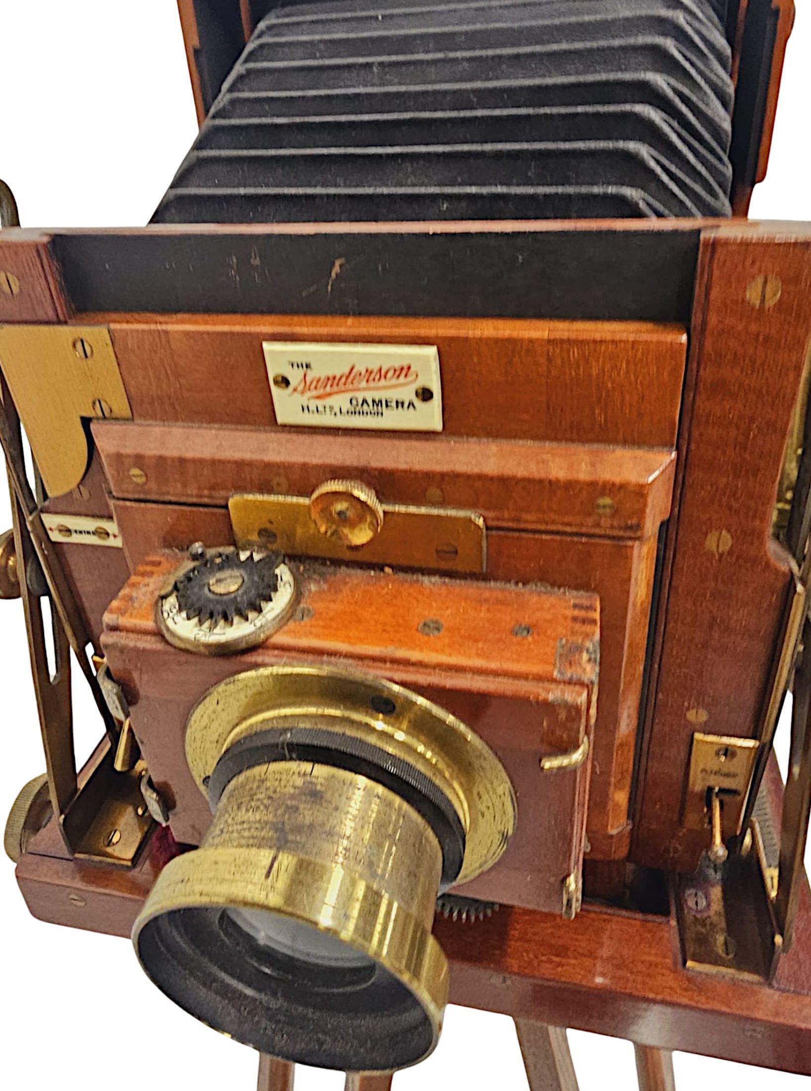 Très rare appareil photo à plaque Sanderson de la fin du 19e siècle en vente 5