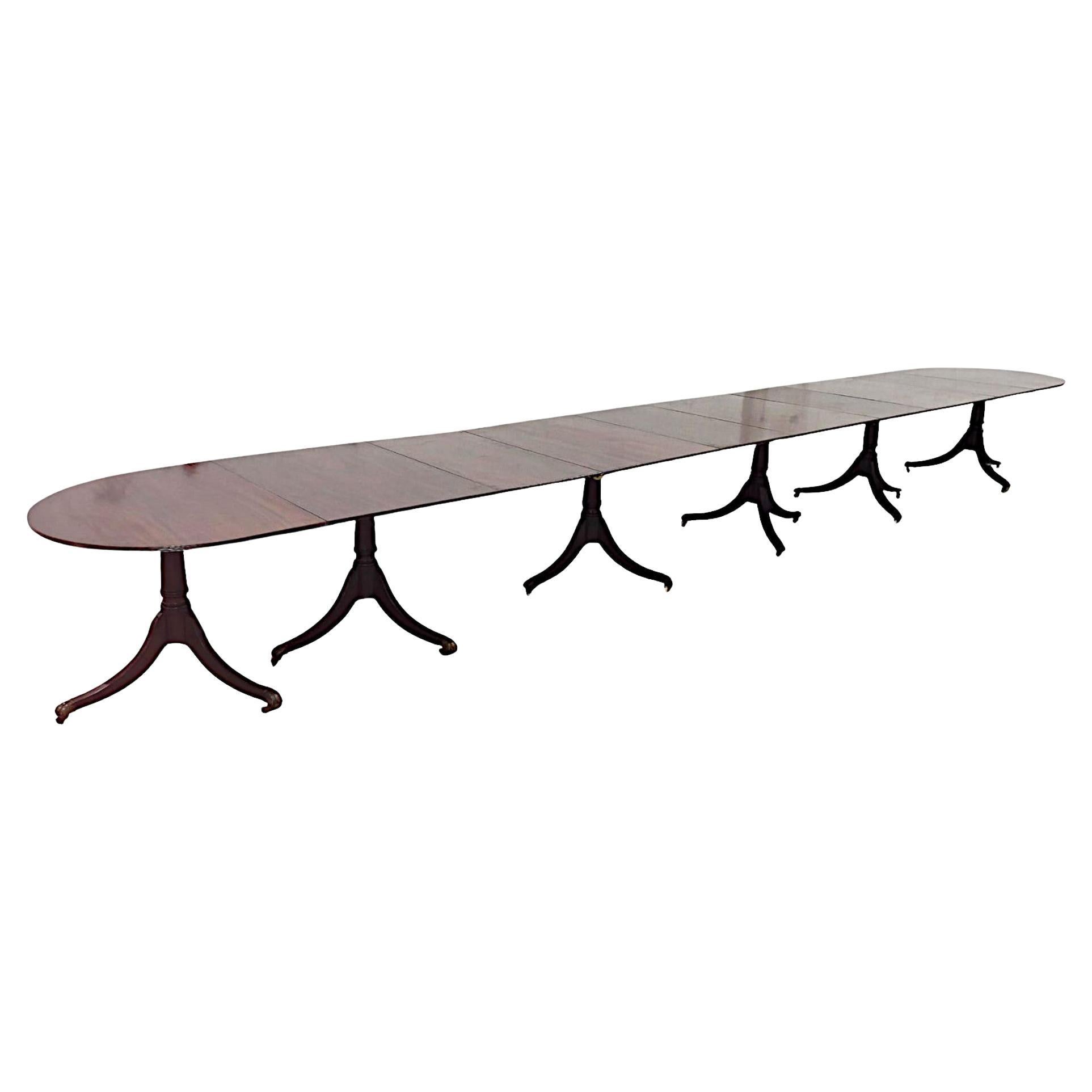 A Very Rare Massive 19th Century Country House Extendable Dining Table For Sale