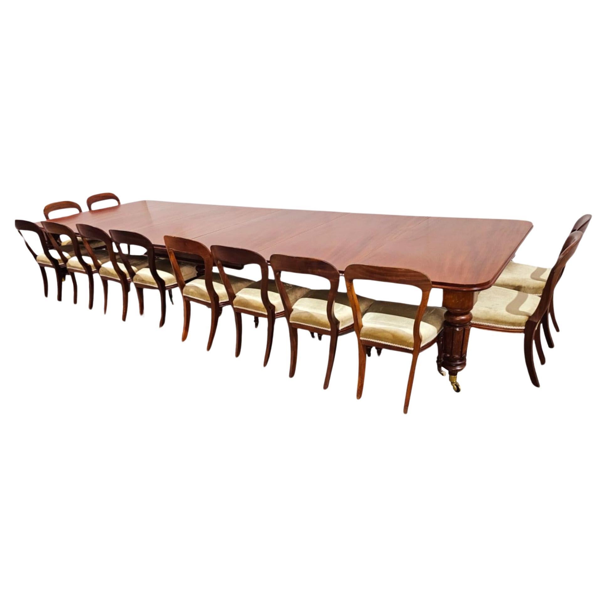 A Very Rare Massive Early 19th Century William IV Country House Dining Table For Sale