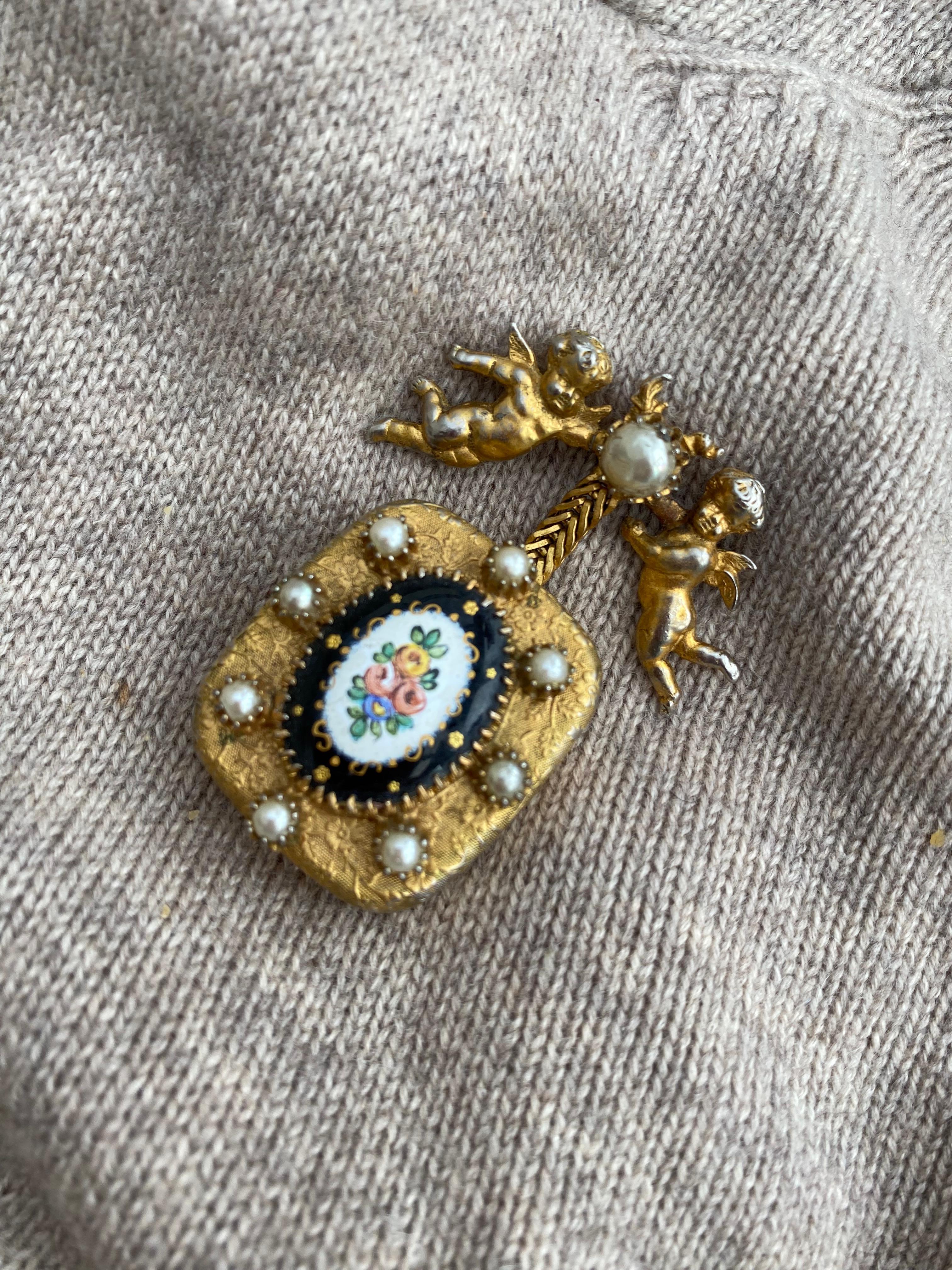 A very rare 'musical box' pendant brooch, Christian Dior by Mitchel Maer, c1954. 7