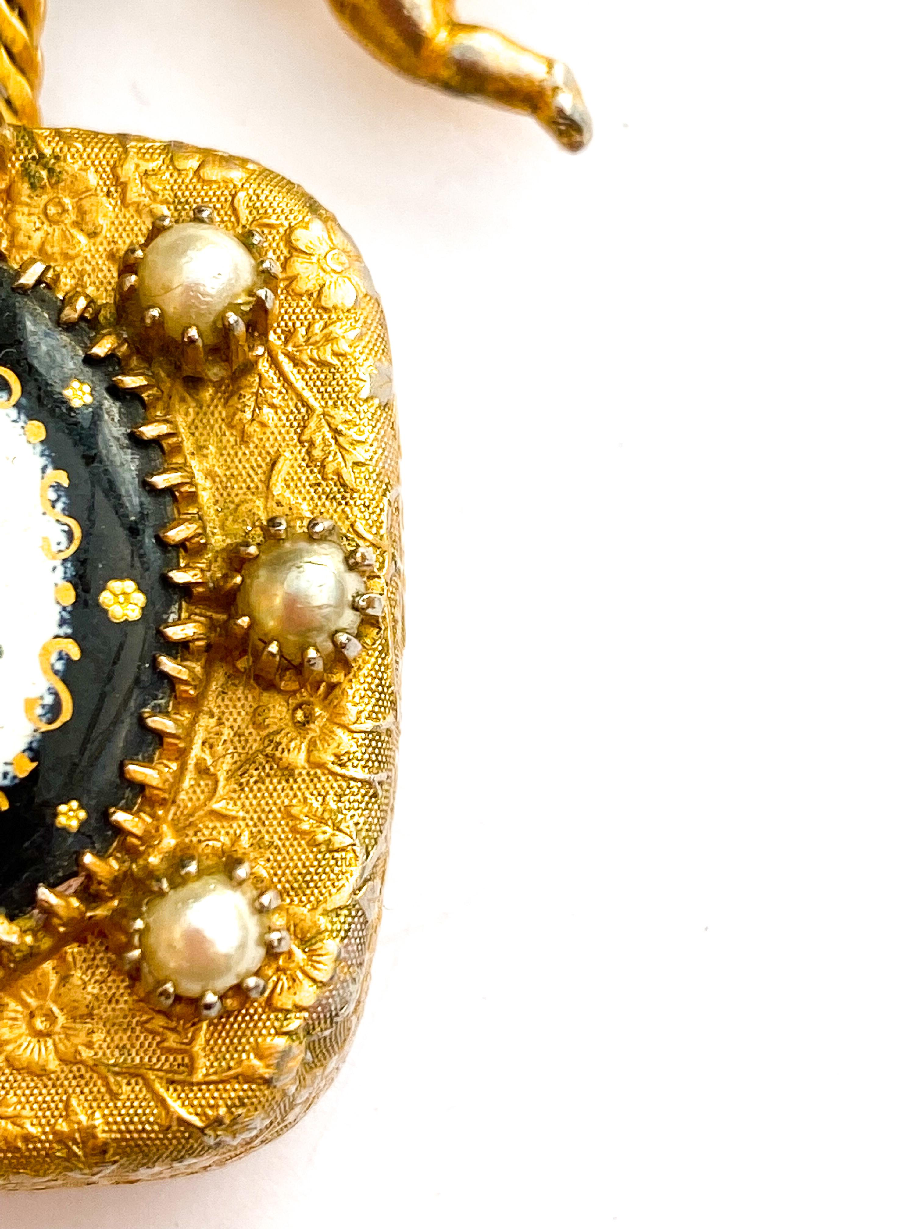 Women's or Men's A very rare 'musical box' pendant brooch, Christian Dior by Mitchel Maer, c1954.