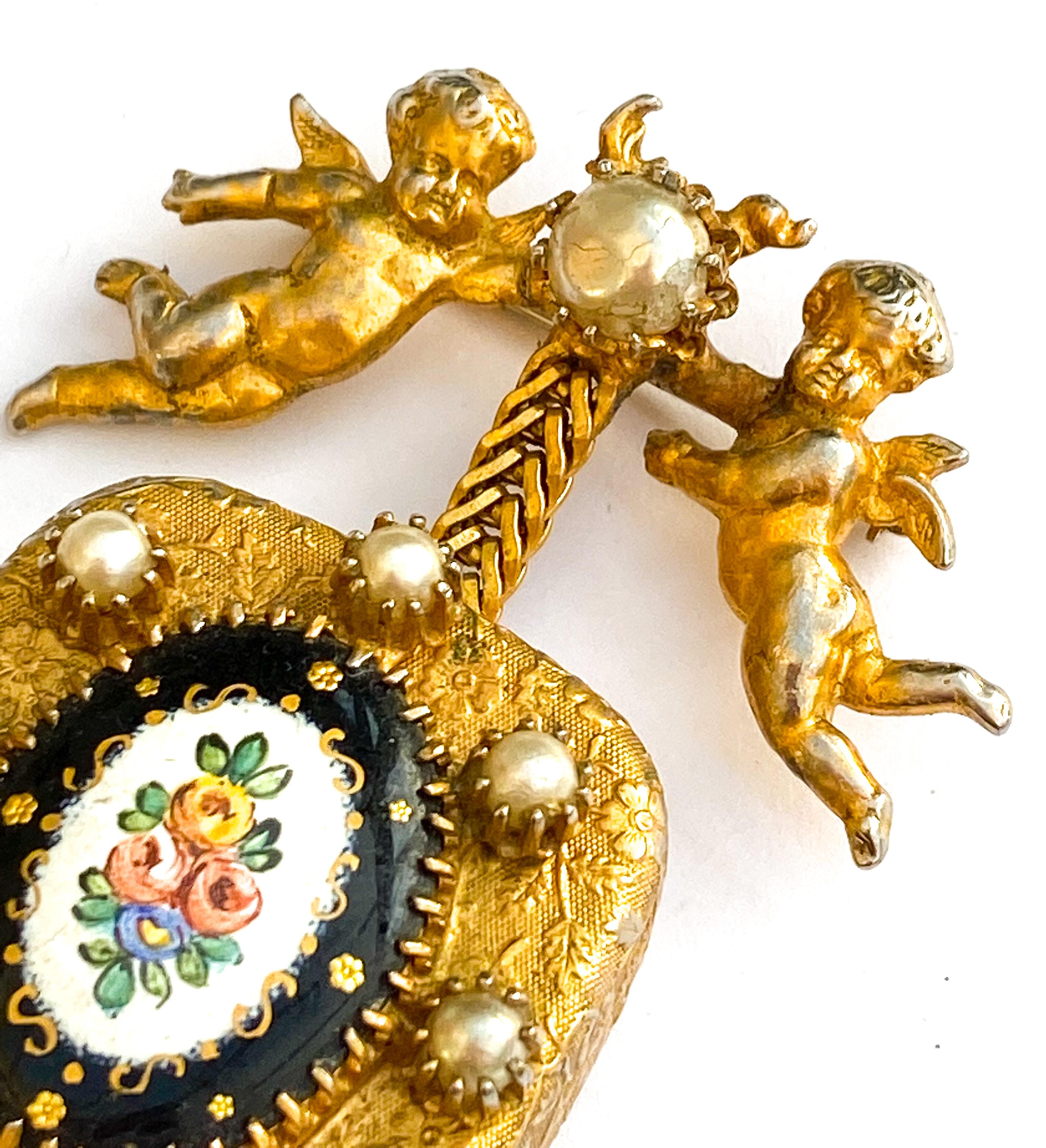 A very rare 'musical box' pendant brooch, Christian Dior by Mitchel Maer, c1954. 1