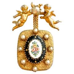 A very rare 'musical box' pendant brooch, Christian Dior by Mitchel Maer, c1954.