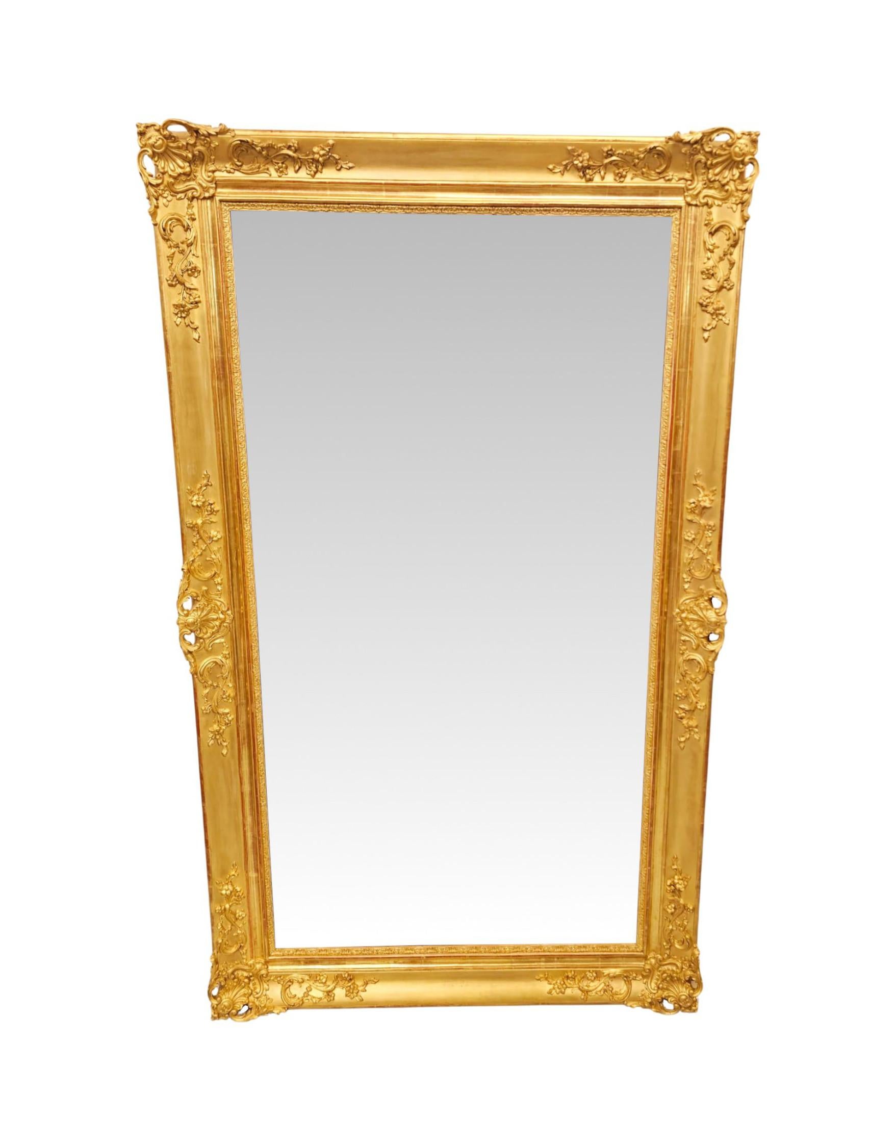 A Very Rare Pair of 19th Century Giltwood Mirrors For Sale 1