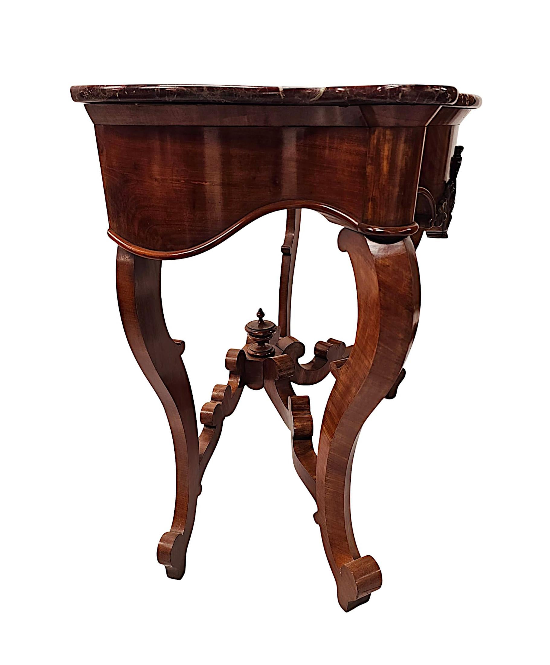 A Very Rare Pair of 19th Century Marble Top Console Tables For Sale 6