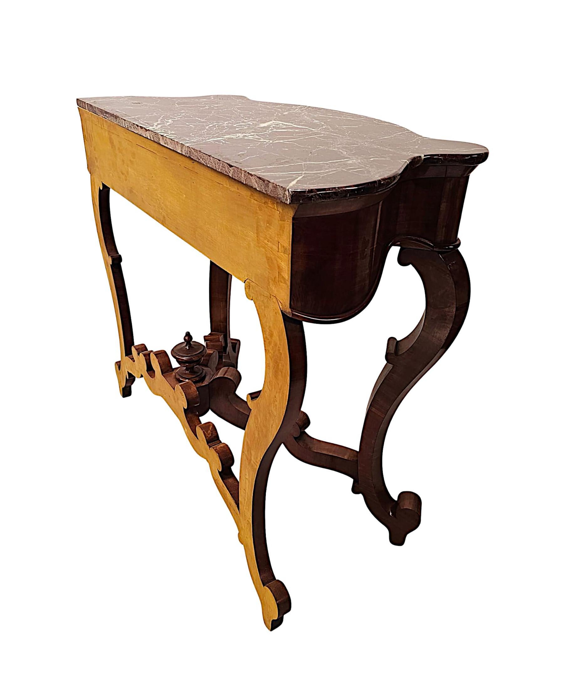 A Very Rare Pair of 19th Century Marble Top Console Tables For Sale 7