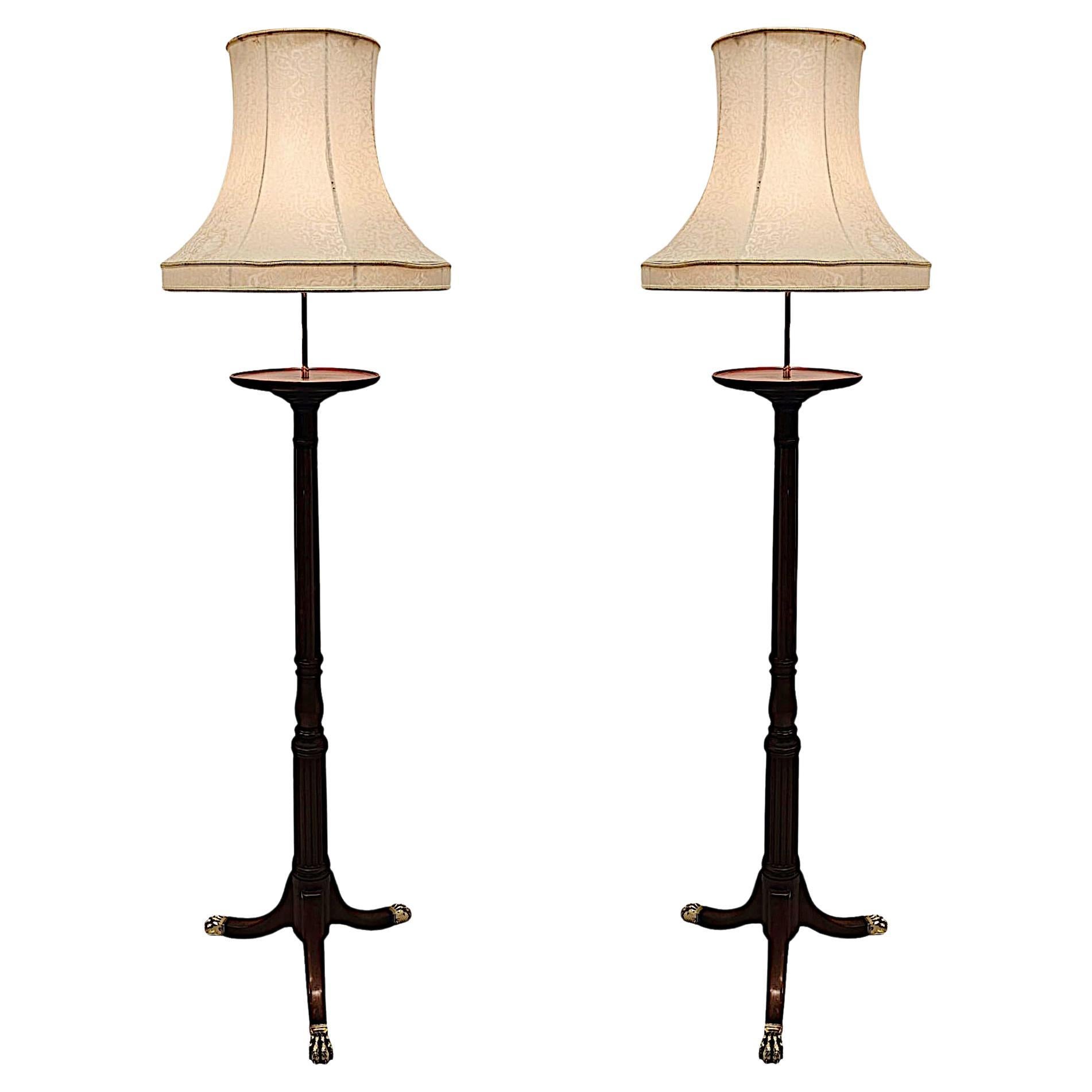 A Very Rare Pair of 19th Century Plant Stands / Torcheres Converted to Lamps For Sale