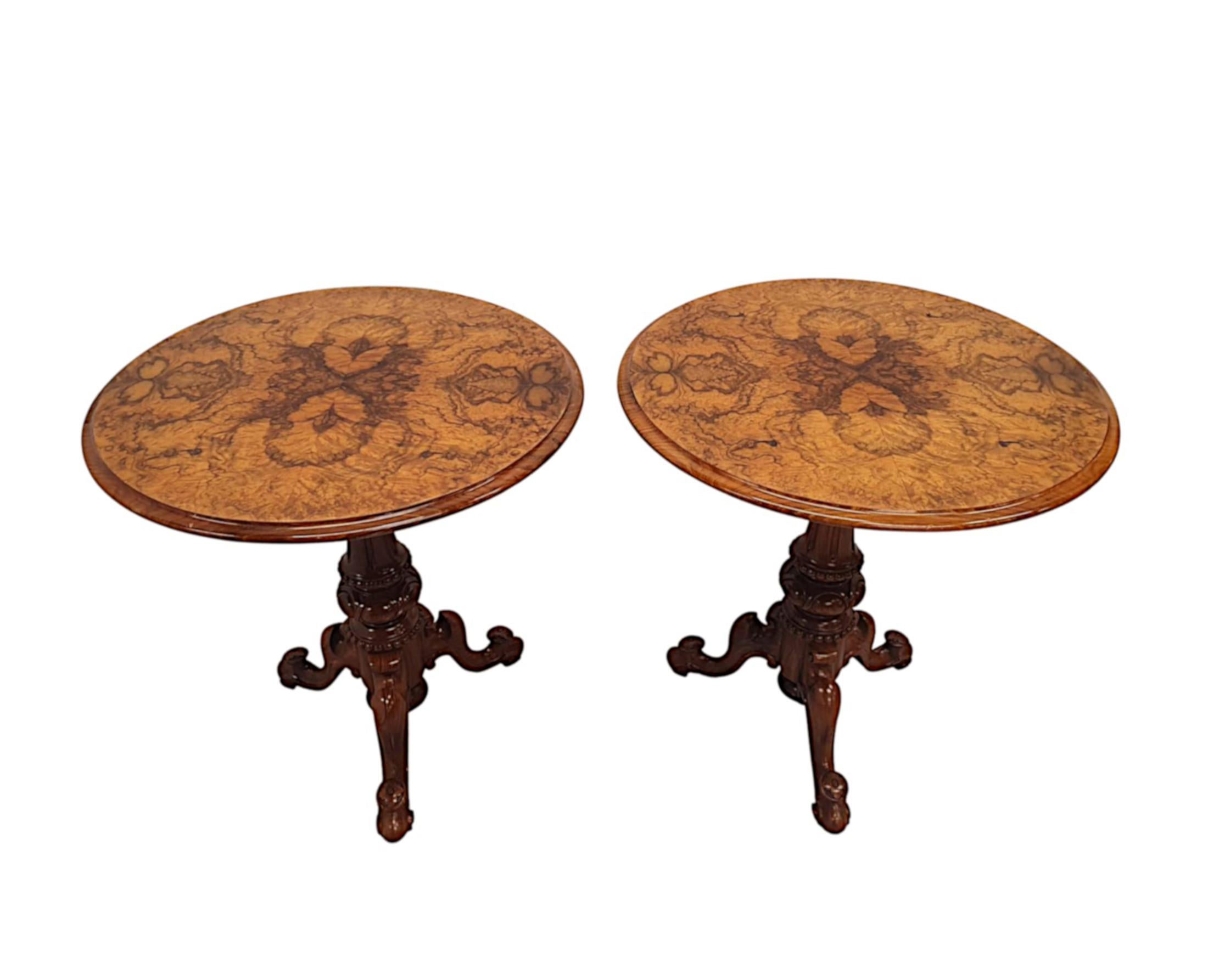 Irish Very Rare Pair of 19th Century Side or Lamp or Occasional Tables After Strahan For Sale