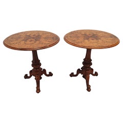 Très rare paire de tables d'appoint, de lampe ou d'appoint du 19e siècle d'après Strahan