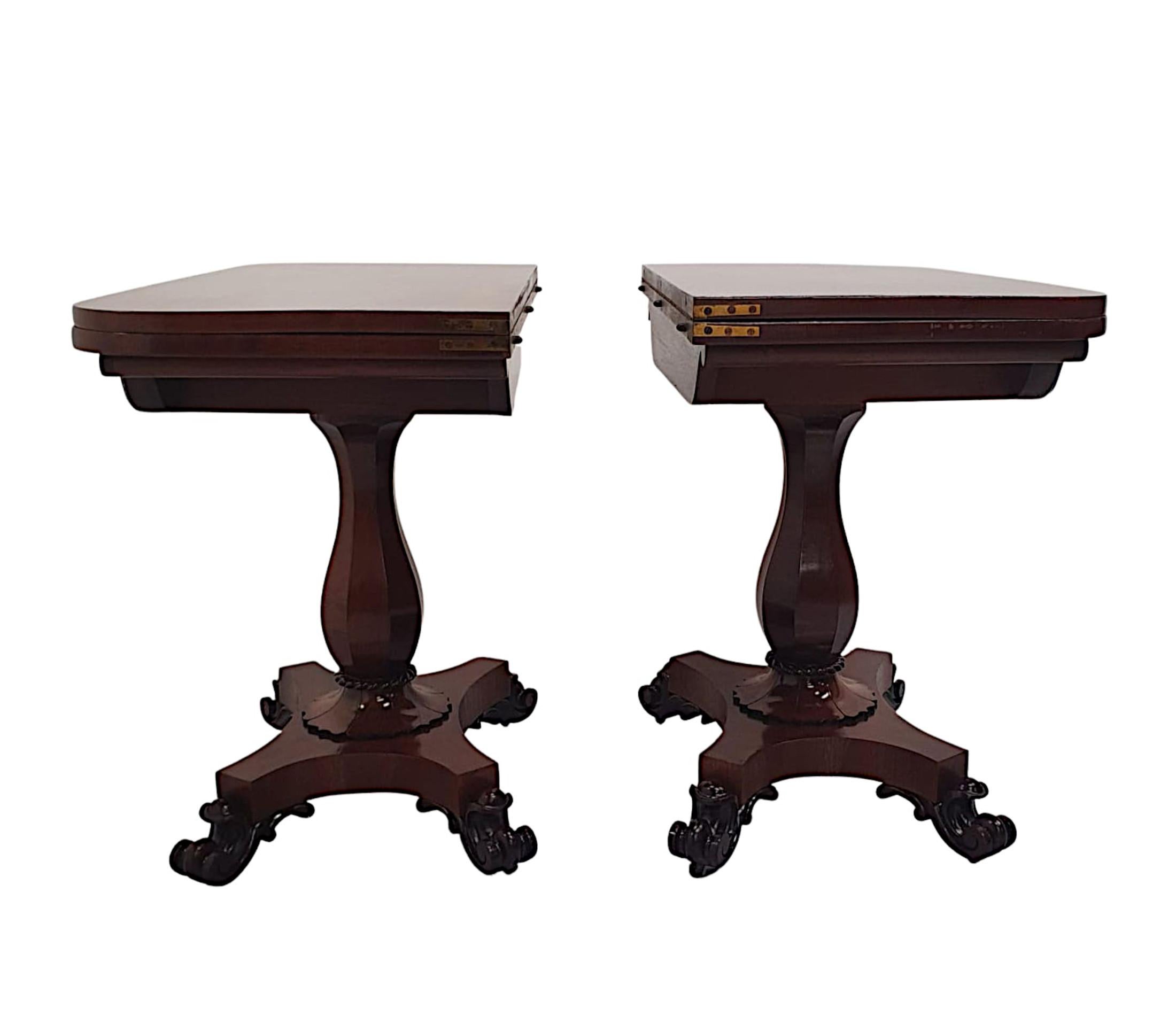 A Very Rare Pair of 19th Century William IV Card Tables  For Sale 3