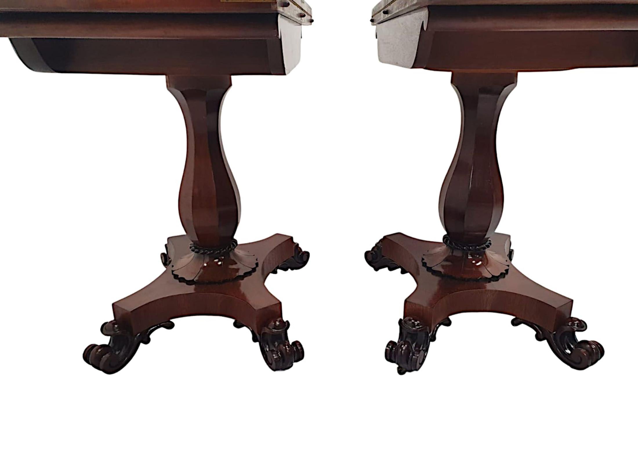 A Very Rare Pair of 19th Century William IV Card Tables  For Sale 4