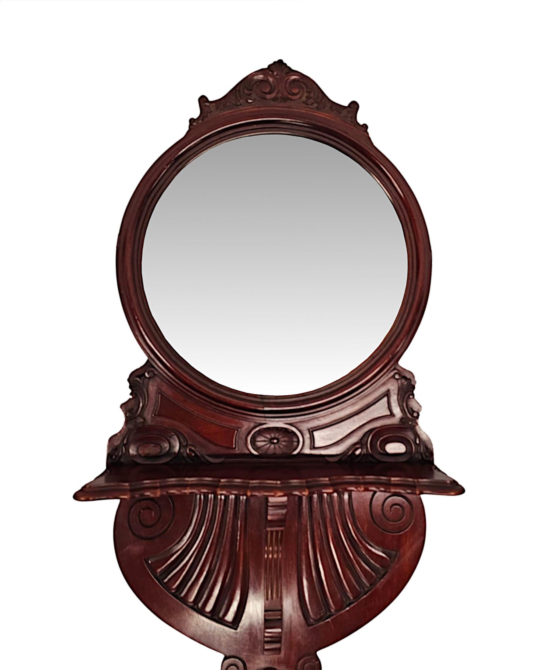 20ième siècle Très rare paire de miroirs en acajou du 20e siècle en vente