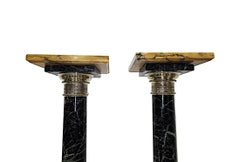 A Very Rare Pair of Early 19th Century Green and Sienna Marble Pedestals