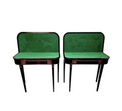 A Very Rare Pair of Early 19th Century Regency Inlaid Card Tables