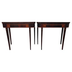 A Very Rare Pair of Early 19th Century Regency Inlaid Card Tables