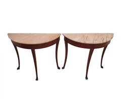 A  Very Rare Pair of Early 20th Century Marble Topped Console Tables