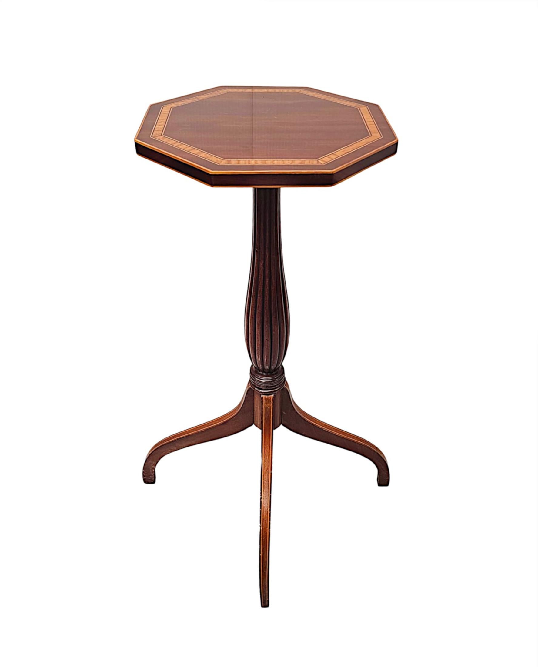 A Very Rare Pair of Edwardian Inlaid Tall Wine Tables In Good Condition For Sale In Dublin, IE