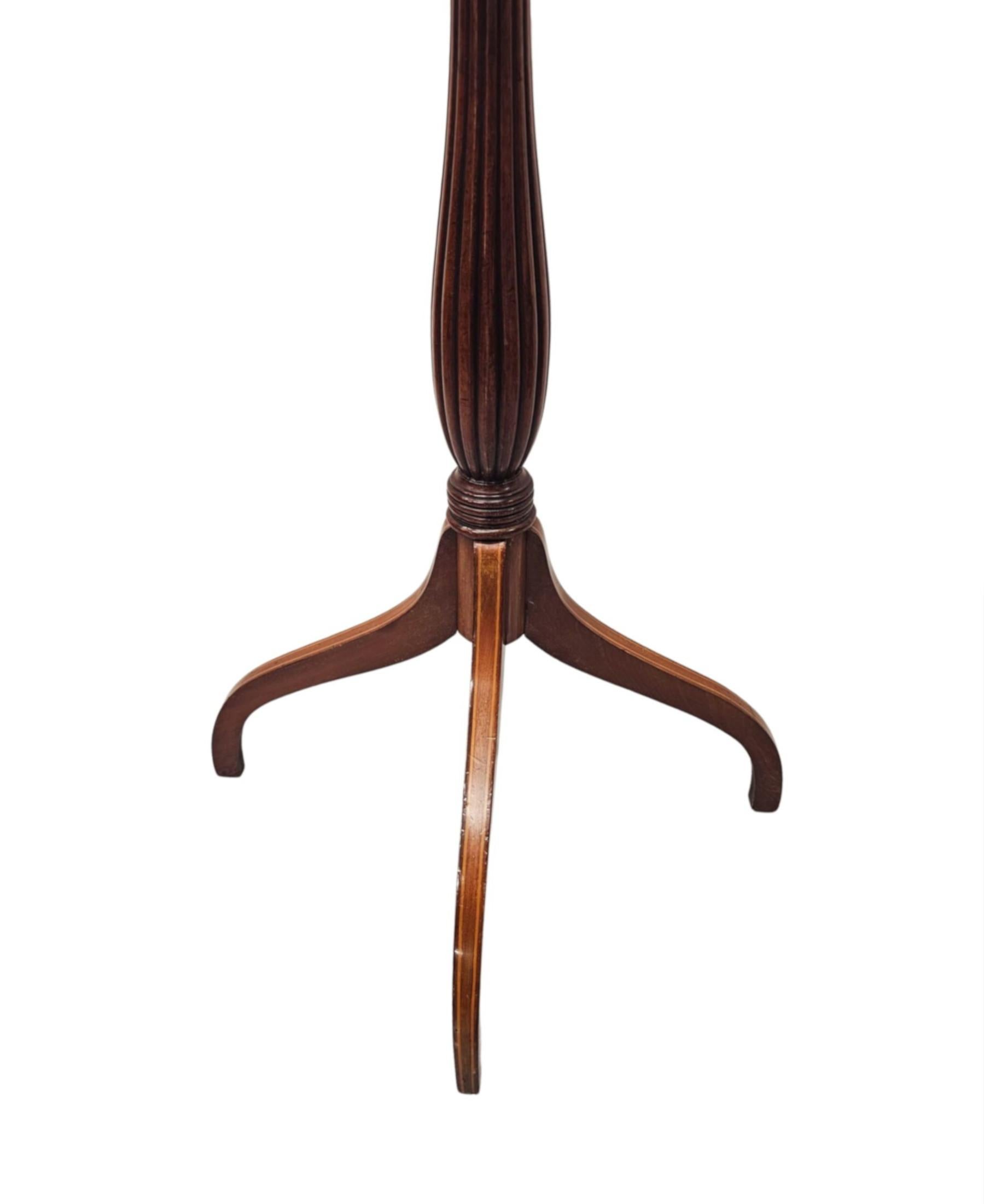 A Very Rare Pair of Edwardian Inlaid Tall Wine Tables For Sale 1