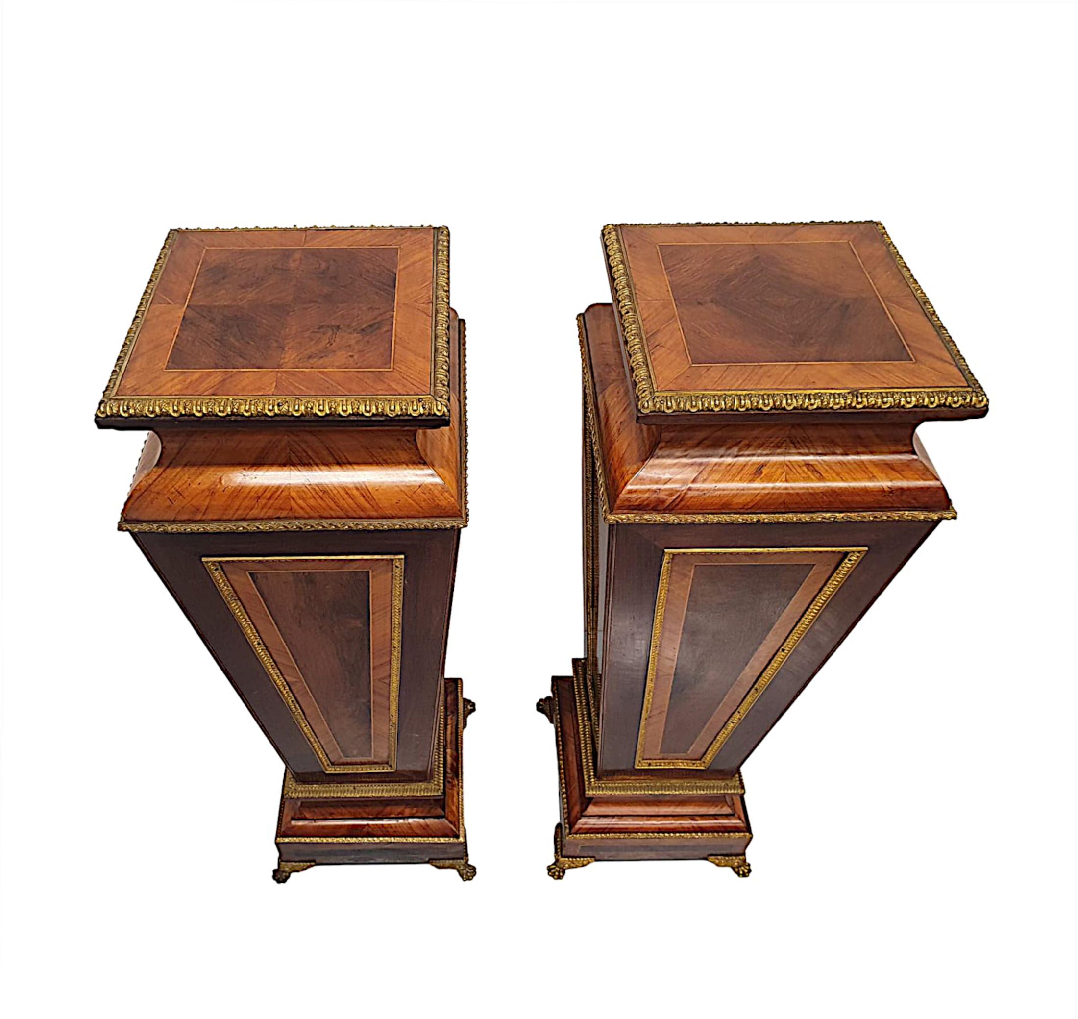 Very Rare Pair of Exceptional 19th Century Ormolu Mounted Bust or Plant Stands In Good Condition In Dublin, IE