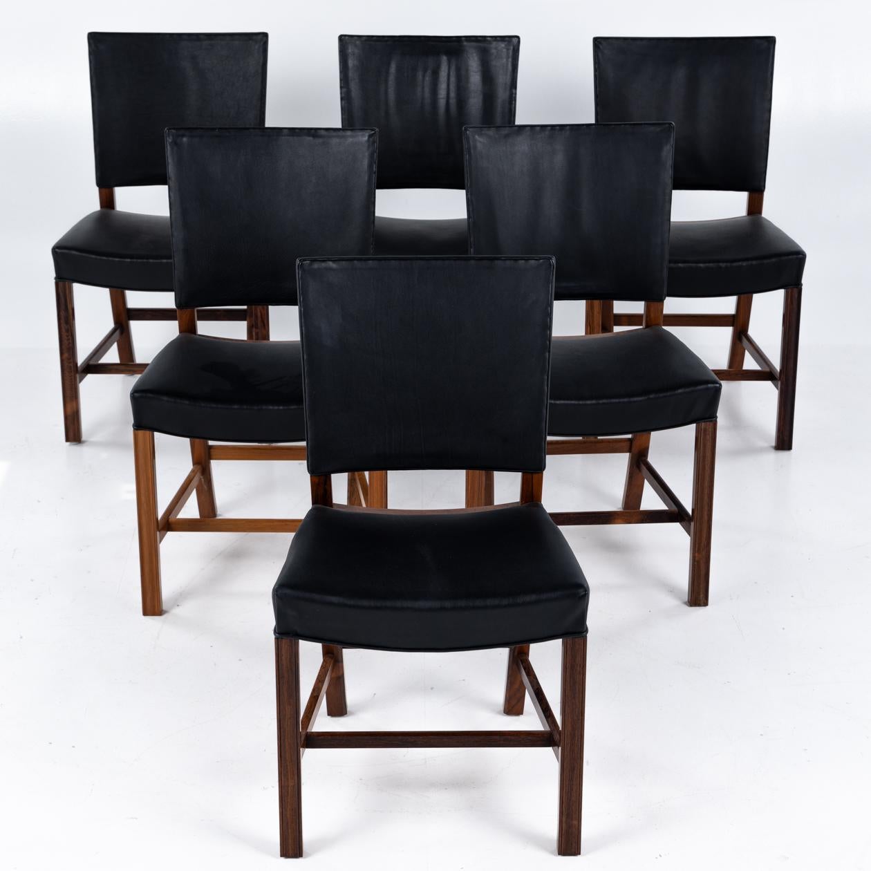 A very rare set of Rio rosewood Barcelona chairs by Kaare Klint For Sale 4