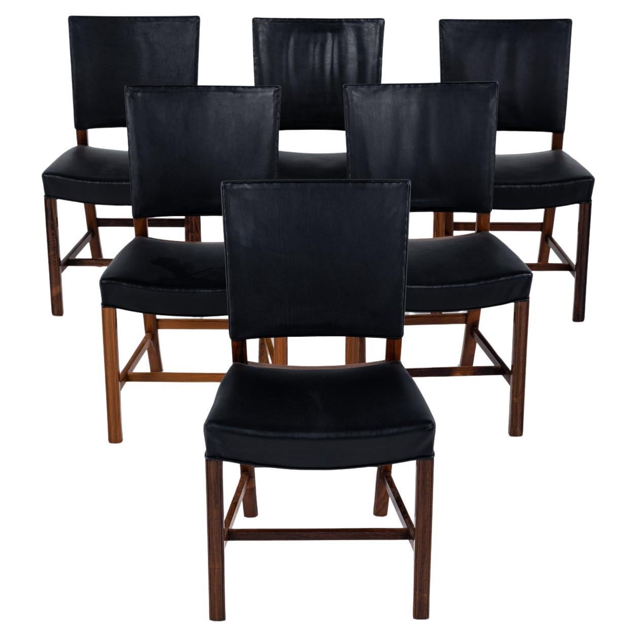 A very rare set of Rio rosewood Barcelona chairs by Kaare Klint For Sale