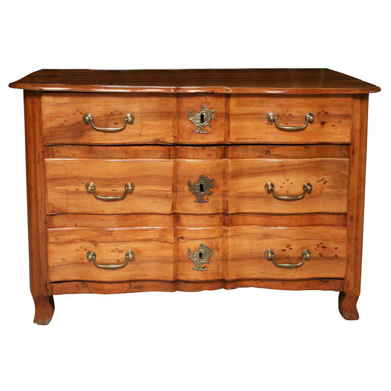 A Very Rare Three-Drawer Louis XV  Olive Wood Commode For Sale